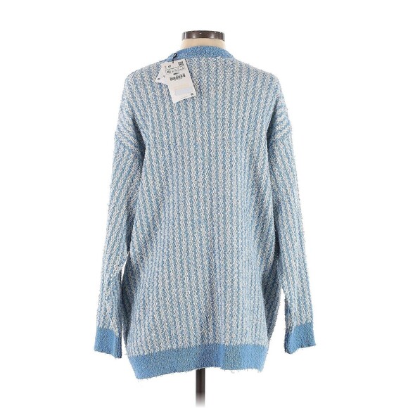 ZARA Blue Ivory Color Block Knit Cardigan - XS-S - Picture 2 of 2